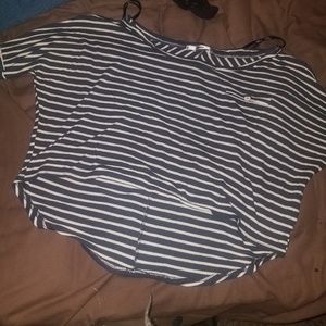 Striped crop blouse